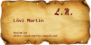 Lövi Martin névjegykártya