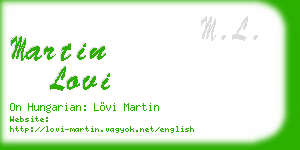 martin lovi business card